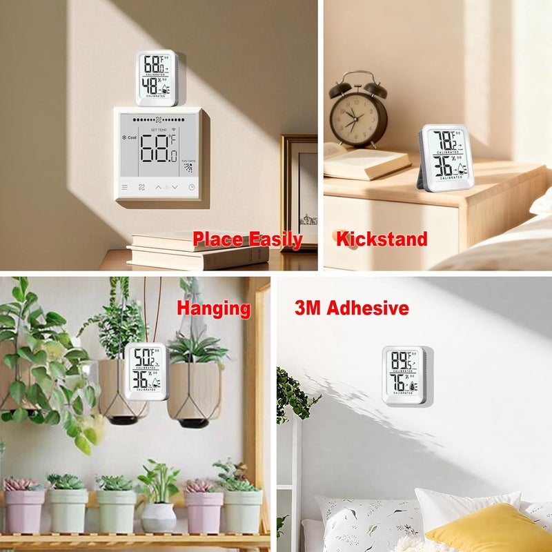 AyayaBoss 3 Pack Room Thermometer Indoor Hygrometer for Home, Digital Sensor Mini Humidity Gauge Meter, Temperature Humidity Monitor for Bedroom, Pet, Plant - Battery Included - Image 5